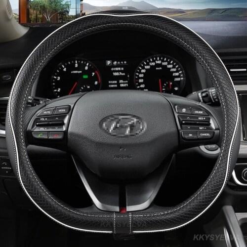 D Shape Steering Wheel Cover PU Leather for Geely Atlas Emgrand EC7 Coolray VW Golf 7 Hyundai ioniq 2016-2020 Santa fe 2014-2020
