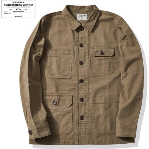 New Okonkwo Moleskin French Work Jacket Outdoor Climbing Trekking Hiking Tactical Military Training Cycling Multi Bag Mens Coat