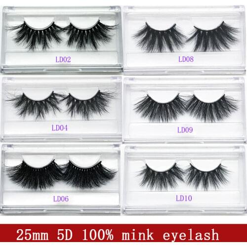 25mm 5D Mink Lashes Mink Eyelashes Dramatic Full Strip Lashes Long Thick False Eyelashes 100% Cruelty Free Mink Naural Makeup