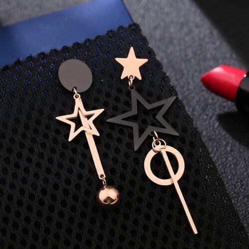 Stainless Steel Drop Earrings for Women Rose Gold Earrings Female Fashion Charm Trendy Jewelry