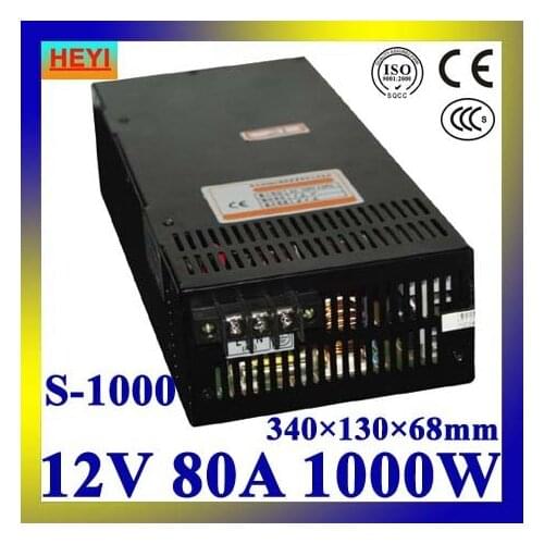 LED power supply 12V 80A 100~120V/200~240V AC input single output switching power supply 1000W 12V transformer
