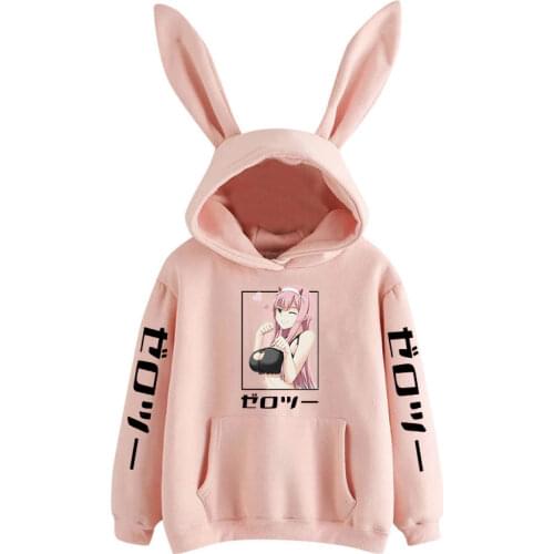 Anime darling in the franxx hoodie zero two Harajuku women girl kawaii cosplay rabbit Streetwear DL4