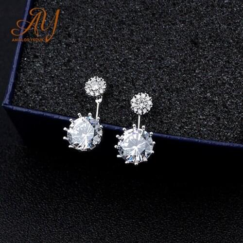 Anillos Yuzuk 925 Sterling Silver Rotate Long Tassel Earrings Jewelry Brincos Fashion Wild Zircon Crystal Earrings For Women