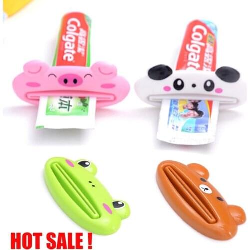 1pc Cartoon Animals Toothpaste Extruder Squeezer Cleanser Squeezer Dispenser Rolling Holder Plastic Home Bathroom Accessories