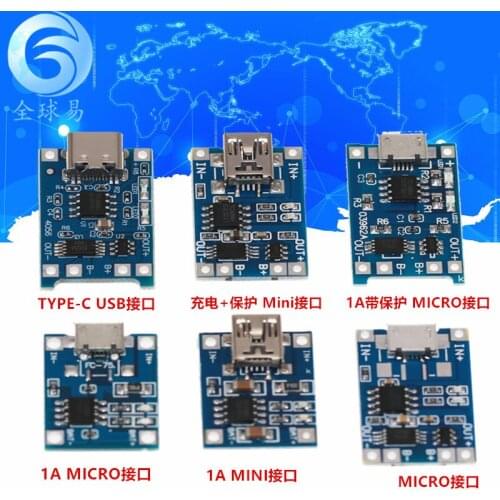 1 PCs Tp4056 | 18650 Lithium Battery Cell 3.7v 3.6v 4.2v Lithium Battery Charging Board 1A Overrun Discharge Protection