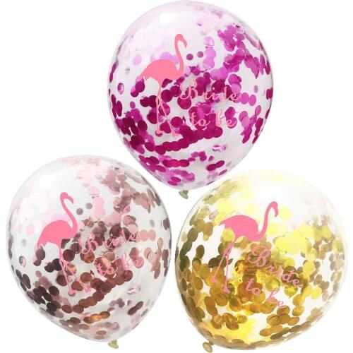 10pcs/set Pink 12 Inch Cartoon Flamingo BRIDE TO BE Round Latex Balloon Wedding Bride Single Party Bar Decor Engagement Ballon
