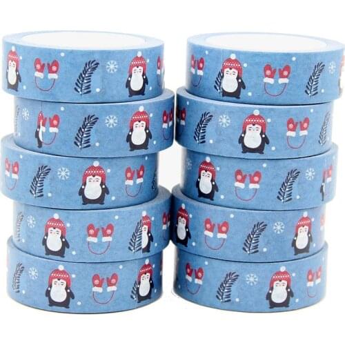 10pcs/Lot 15mm x 10m Christmas Snow Gloves Snowman Washi Tape Scrapbook Paper Masking Adhesive Merry Christmas Washi Tape Set