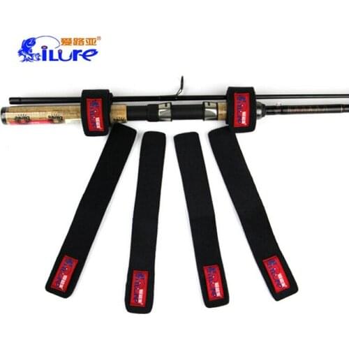 4Pcs/Lot iLure Fishing Rod Cable Tie Fishing Rod Wrap Bundle Rod Strap Belts Fishing Rod Tackle