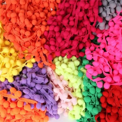 5 Yards Pom Pom Trim Ball 10 mm MINI Pearl Pompom Fringe Ribbon Sewing Lace Kintted Fabric Handmade DIY Craft Accessories