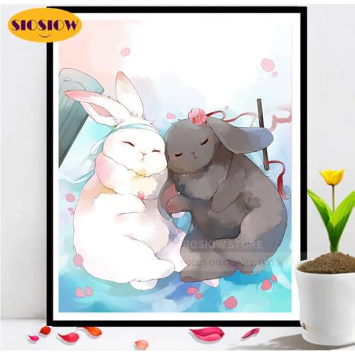 5d Diy Diamond Mosaic Embroidery Animals 3d Diamond Painting Cross Stitch Cartoon Rabbit Full Square Drill Decor Home Kids Room