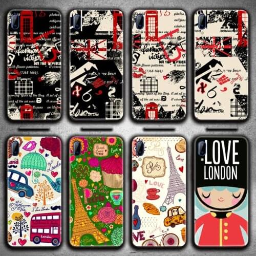 Big Ben London Eiffel Tower Paris Phone Case For Vivo Y91c Y17 Y51 Y67 Y55 Y7s Y81 Y19 Y97 Y93 V17 vivos5