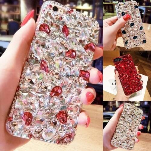 Sparkly Luxury Crystal Rhinestone Cover Case for Samsung Galaxy S21 Plus S21 Ultra S8 S9 S10 Plus S20 Plus S20 Ultra S7 S6 Edge
