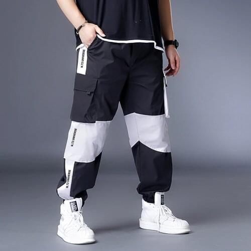 Plus 7XL 6XL XXXXXL Mens Joggers Pants Casual Man Pants Streetwear Hip hop Black Cargo Trousers Sport White Techwear Jogger