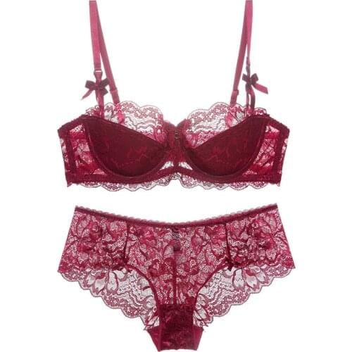 Fashion bra set lace plus cup breathable sexy push up bra set bra buckle womens underwear set top quality 4 colors retails