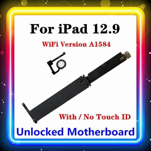 For iPad Pro 12.9 2015 (1st gen) Motherboard With / No Touch ID Wifi Version A1584 IOS Installed With Full Chips 32G/128G/256G