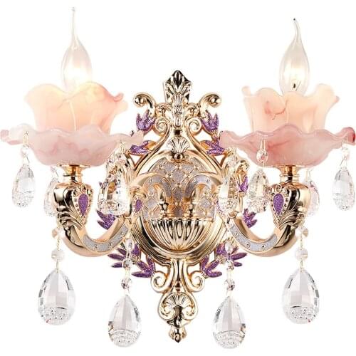 European Living Room Decoration Crystal Wall Lamps Aisle Stairs Wall Sconce Bedroom Bedside Wall Lamp Nordic Mirror Wall Lights