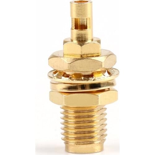 Areyourshop SMA Solder Jack Female Nut Bulkhead RF Connector For 1.37mm RG178 Cable 10Pcs 50ohm Plug Jack Brass