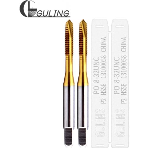 10PCS HSSE With Tin Spiral Pointed tap UNC 1-64 2-56 3-48 4-40 5-40 6-32 8-32 10-24 12-24 1/4 5/16 3/8 7/16 Screw Thread Taps