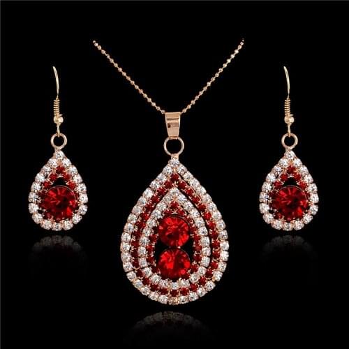 SHUANGR gold color Necklaces & Pendants Earrings Austrian Crystal CZ Jewelry Set jewelry parure bijoux femme