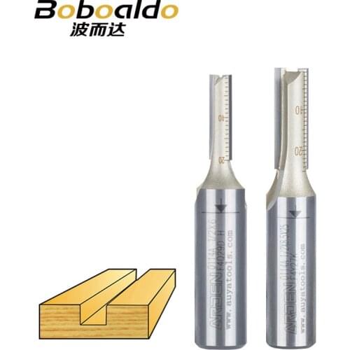 1PCS 1/4 1/2 Shank Two flutes Straight Bits Jointing Grooving Rabbet endmill milling cutter Arden Router Bit
