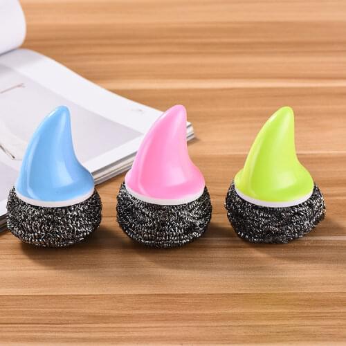 Creative shark with handle stainless steel wire ball pot cleaning brush sanitary pot brush wire ball suction card cleaning ball