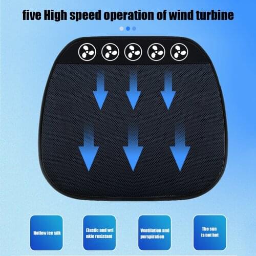Summer Ventilated Car Seat Cushion Covers Universal Office Fan Cooling Mat Anti-Slip Base Breathable Heat Dissipation Car Seat