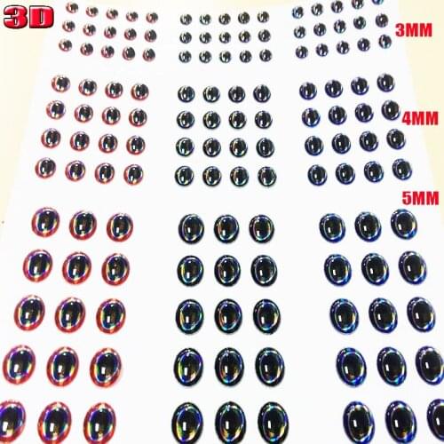 HOT FISH EYES 3d fishing lure eyes 4 PAPERS fly eyes total 552pcs/lot