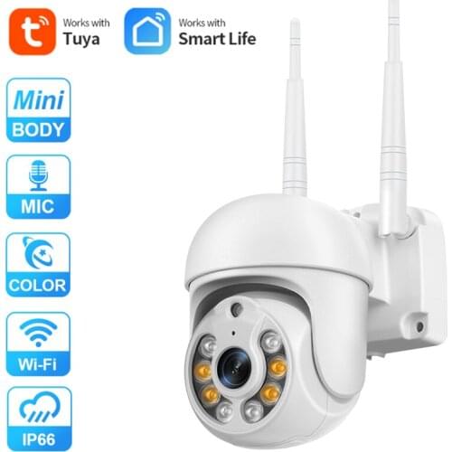 INQMEGA TUYA Mini Camera Intelligent AI Sound and Light Alarm Function Humanoid Movement Follows Day and Night Full Color