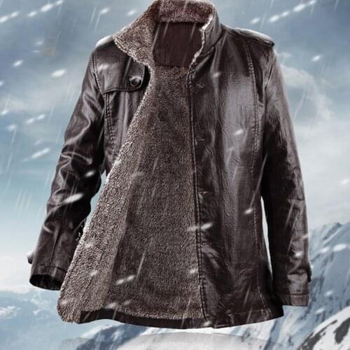 Motorcycle Jacket High Quality Leather Jacket Men Coats Brand PU Outerwear Men Business Winter Faux Fur Male Thck Warm