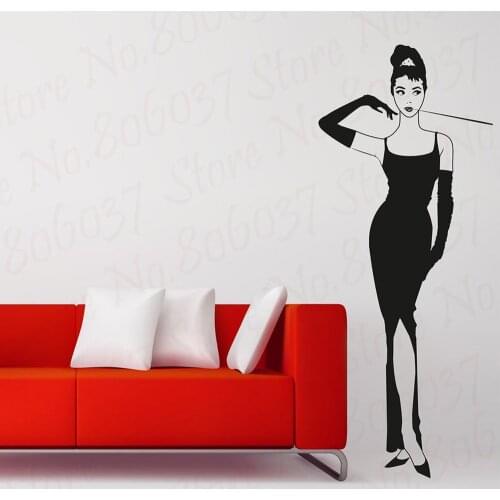 Audrey Hepburn Breakfast Celebrity wall art, Actress, Famous portrait, cinema wall sticker WL2218