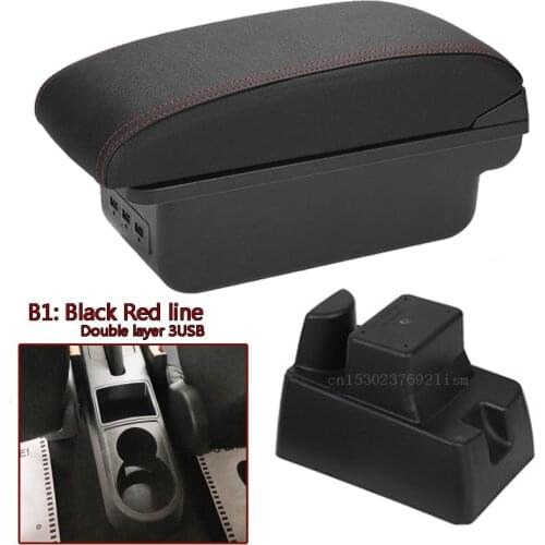 For Skoda RAPID Armrest Retrofit For VW Polo 2020 Car Armrest box Center Storage box car accessories Interior with 3 USB