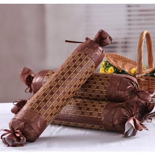 Summer Cool Bamboo Charcoal Cervical Pillow Tea Cooling Candy Pillow Relieve Cervical Pain Ice Rattan Health Neck Pillow