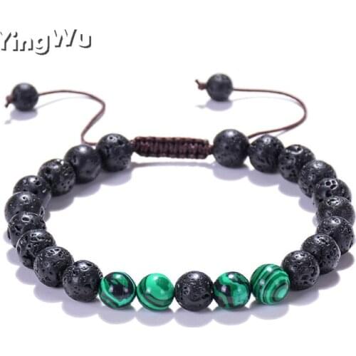 Adjustable Lava Rock Stone Essential Oil Anxiety Diffuser Bracelet Unisex Healing Tiger Eye Natural Stone Yoga Beads Bracelet