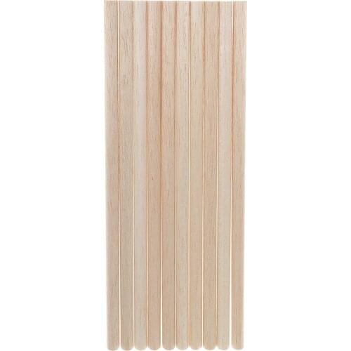 10 Pieces Balsa Wood Unfinished Wood Craft Semi-circle Stick Dowel Rod - 11mm