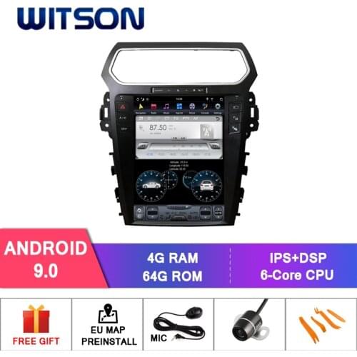 WITSON Android 9.0 TESLA STYLE For FORD EXPLORER 2017-2019 4GB 64GB GPS NAVIGATION AUTO STEREO VERTICAL SCREEN+DSP+DAB+OBD+TPMS