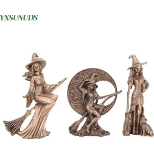 Resin Personality Witch Statue Nordic Minimalist Handmade Crafts Home Decor Ornaments Sculpture Office Decoration Figurine Gifts