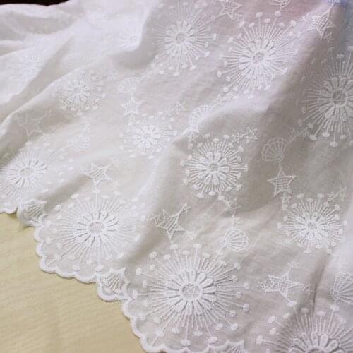 Three-dimensional embroidery star shell flower milk silk cotton embroidered lace fabric fabric width 1.3m