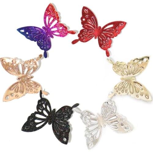 Butterfly Ultrasonic Embossed Leather Patch Accessories DIY Sewing Wrapping Art Sewing Bow-knot Crafts Home Decorations,20Yc6247