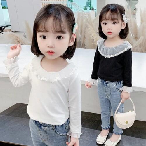 Spring new long sleeve girls long sleeve clothes versatile long sleeve top thin spring versatile bottom 1-6 year old girls mes