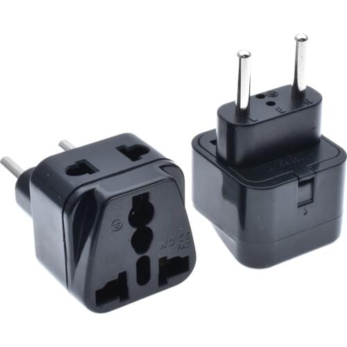 Mayitr Electric Plug Universal Travel Socket 1 to 2 UK/US/EU/AU Outlet to EU/Brazil/Israel Splitter Plug Adapter Charger