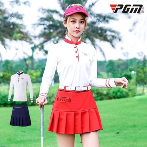 Crestgolf Womens Golf Shirts Sport Long Sleeve T Shirt Golf Mini Skirt Golf Stocking Womens Golf Apparel Clothing