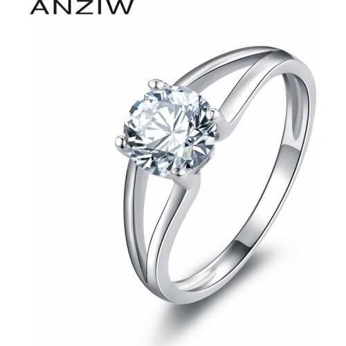 Brand Jewelry Claw set Engagement 1ct SONA NSCD 925 Sterling Silver Women Wedding Band Ring US Size 4-10 Gift