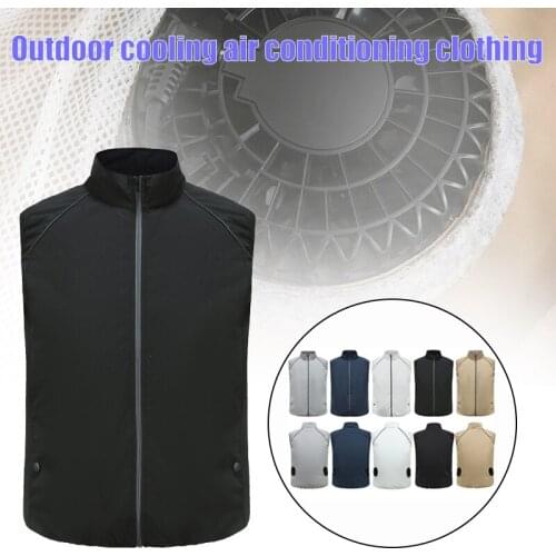 New Cooling Vest Air Conditioner Jacket with 2 Fan Air Circulation Cooling Shirt 3-Speed Control Summer Ice Cool Vest Unisex N66