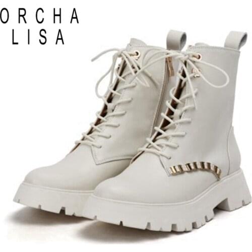 Winter Women Ankle Boots Black Leather 2021 Fashion Autumn Warm Fur Motorcycle Non-slip Waterproof Female Platform Boots Shoes