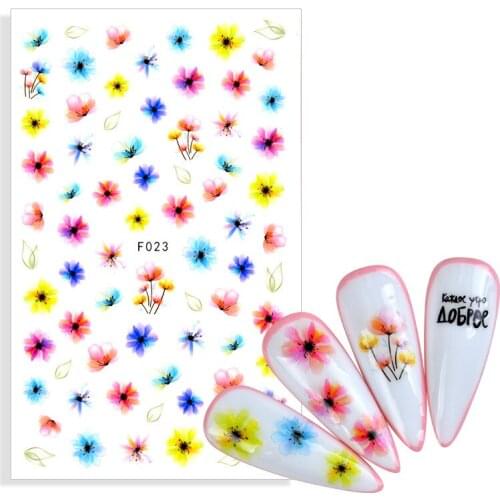 1 Sheet 3D Nail Sticker Butterfly Flower Pattern Letters Decals for Nails Manicure DIY Stickers