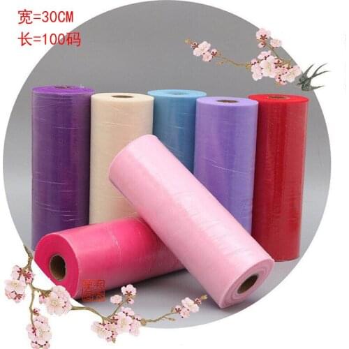 100Yards 30cm Tulle Roll Spool Tutu for Wedding Decoration Organza Laser Birthday Party Supplies DIY Baby Shower table Crafts