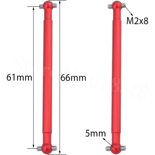 2Pcs For 1/18 Revel 24540 Scorch Hobbico Dromida 65mm Metal Alum Universal Drive Joint Dogbone BX/MT/SC4.18 Monster Truck