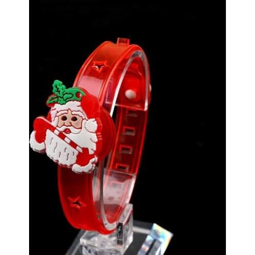 Cartoon Christmas LED Flashing Wristband Children Toys Light Up Bracelet Christmas Party Favor Gift Supplies