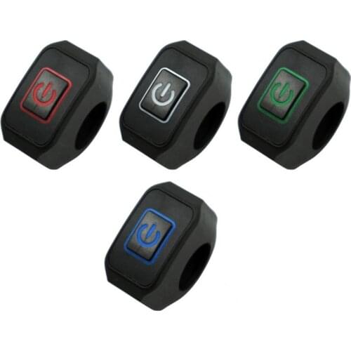 22mm HG-068 Motorcycle Handlebar Switch Momentry Buttton For Electric Star Kill Waterproof Control Switch Button With LED Light