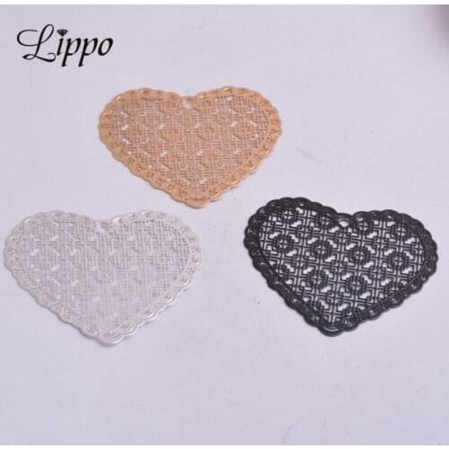 30pcs AA391 kc gold color plated hearts Charm Brass Filigree Spacer Large heart shape Charms Pendants